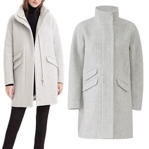 J. Crew Cocoon Coat in Italian Stadium Cloth Wool Blend Gray Size 2